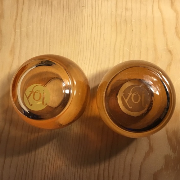 3/$20 Set of 2 JOY Amber Holders Glass Joy Brand Votive Tea Light - Picture 5 of 7